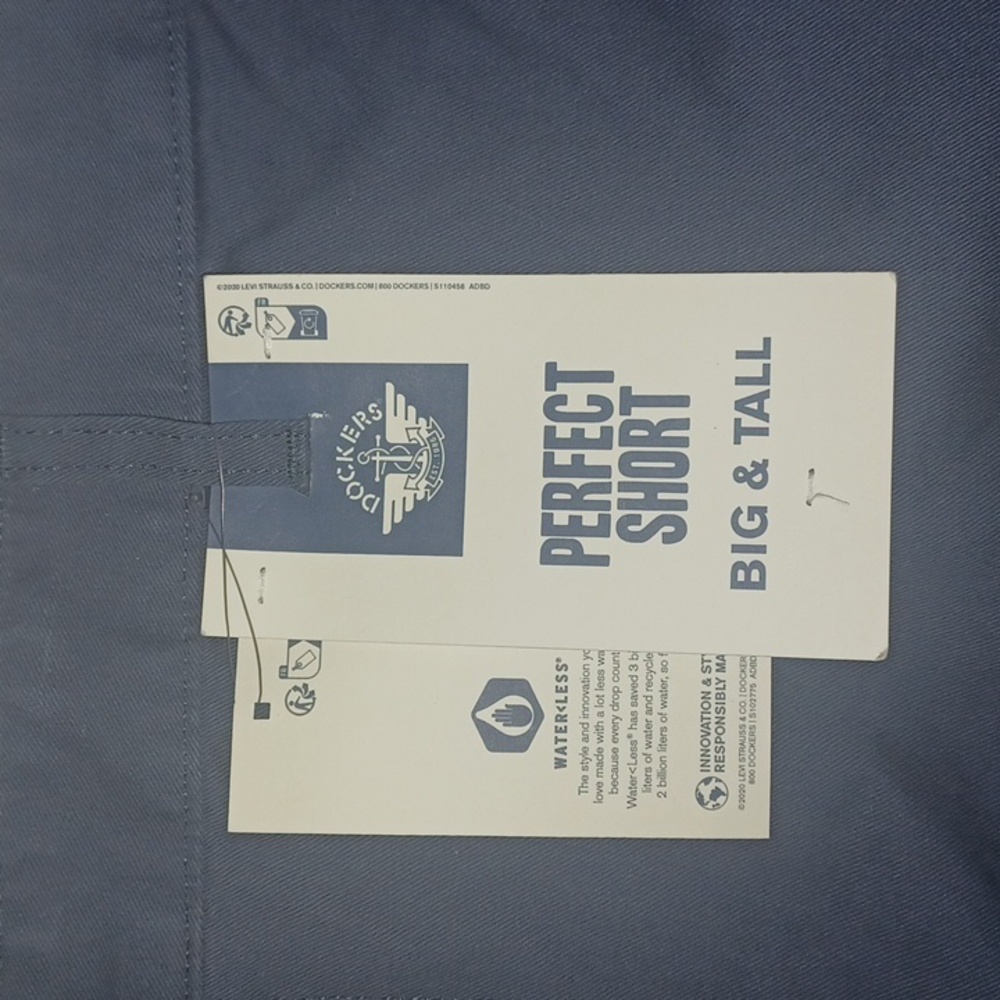 Dockers Perfect Shorts - Stretch Big&Tall Blue Size-48 NWT - Picture 2 of 4